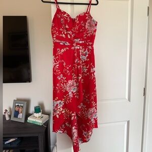 Lulus Floral Red Dress
